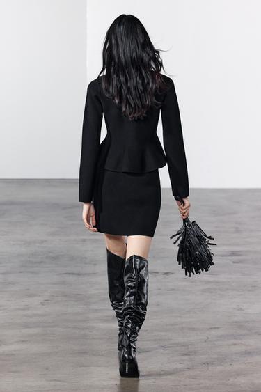 GILET EN MAILLE PEPLUM - Noir de Zara - Image 2