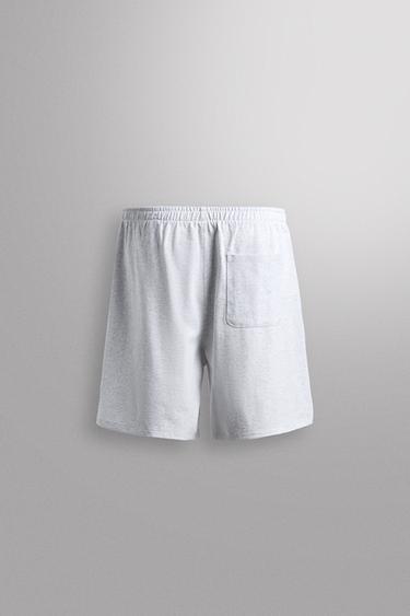 ДЖОГГЕРЫ-ШОРТЫ ИЗ ХЛОПКА 9" — СЕРЫЙ С МЕЛАНЖЕВЫМ ЭФФЕКТОМ от Zara