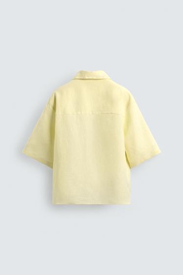 CHEMISE POLO 100 % LIN - Moutarde de Zara - Image 9