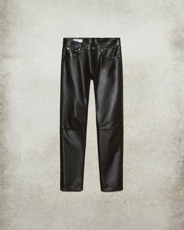 LEATHER SLIM FIT TROUSERS LUDOVIC DE SAINT SERNIN x ZARA - Brown by Zara