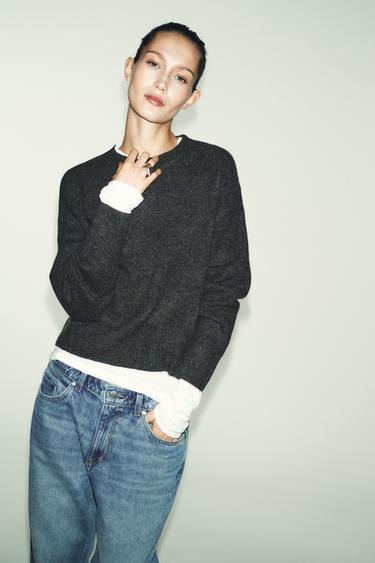 SOFT-TOUCH KNIT JUMPER - Dark grey marl by Zara