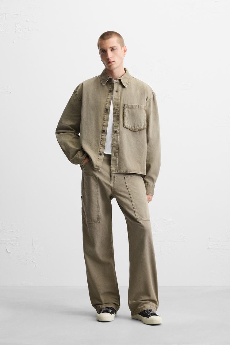 リラックスフィットカーペンターポケットパンツ - ベージュ | ZARA 