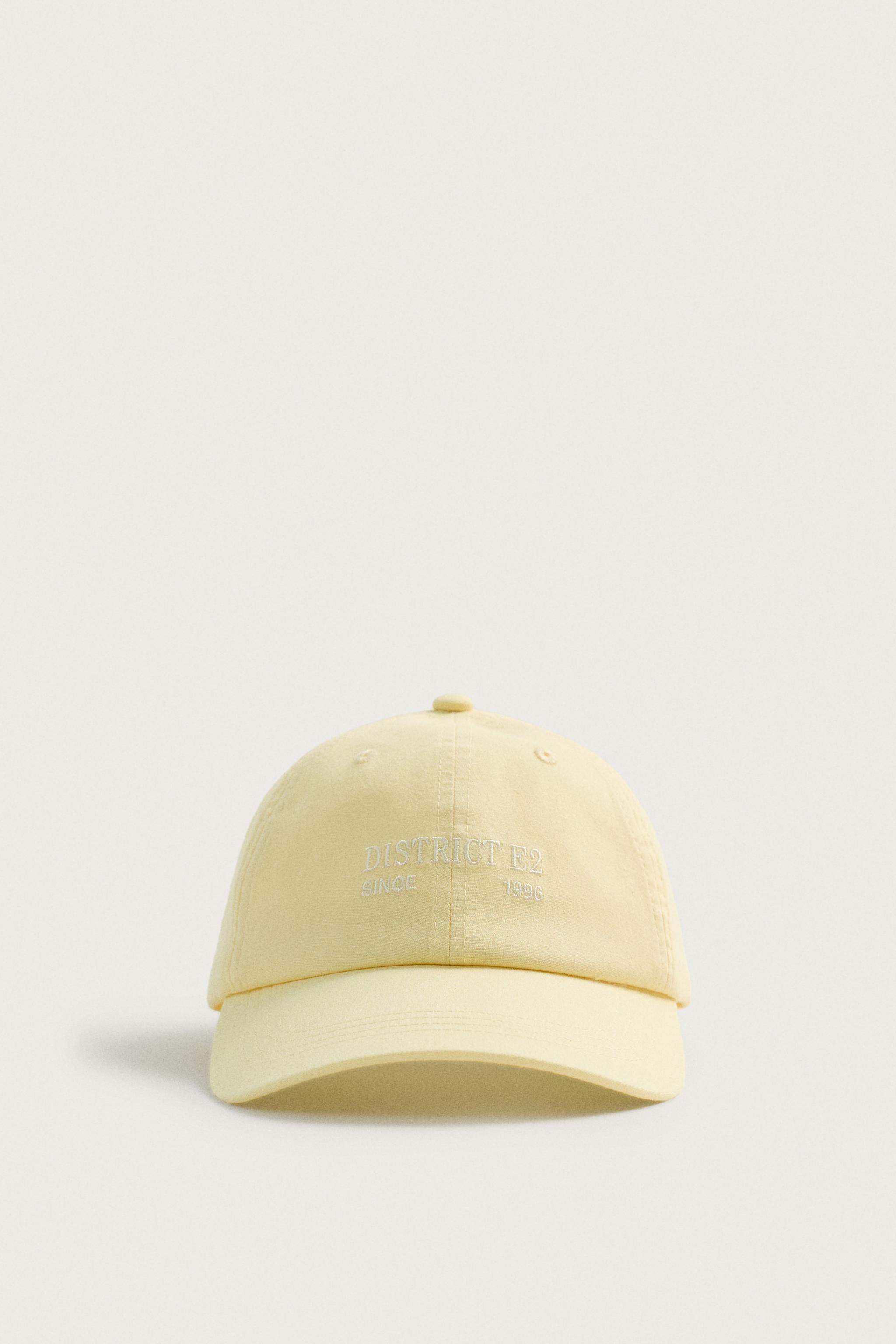 EMBROIDERED TEXT CAP — Yellow