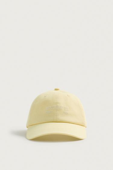 EMBROIDERED TEXT CAP — Yellow 2
