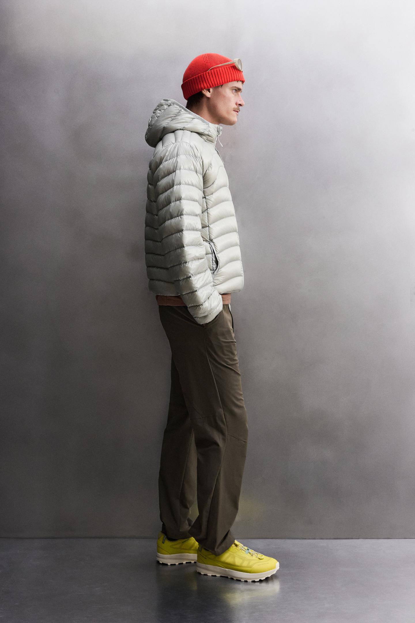 Мужская куртка Zara Technical 90/10 Down Jacket, цвет: Светлый серый — фото 4