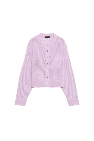 GROF GEBREID VEST - LILA van Zara