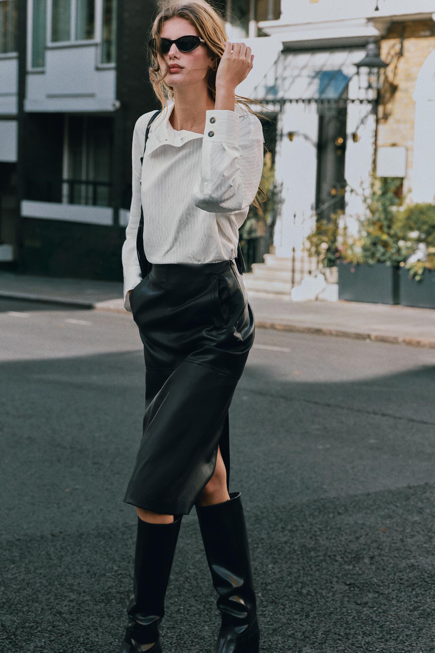 Женская рубашка Zara Striped Wrap, цвет: Белый — фото 5