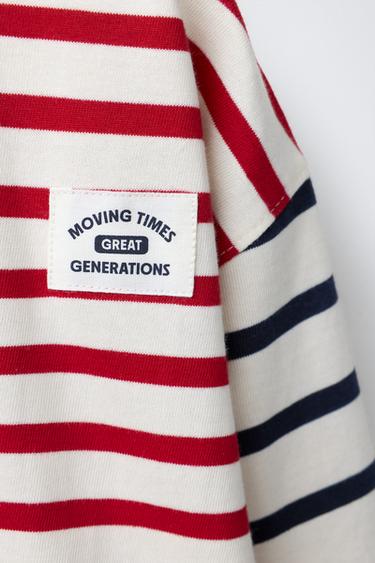 COMBINED STRIPED T-SHIRT - Blue by Zara - Image 3