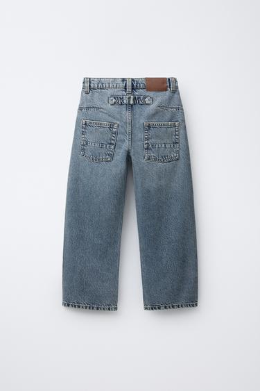 BALLOON JEANS WITH BELT LOOP - Mid-blue by Zara - Image 1