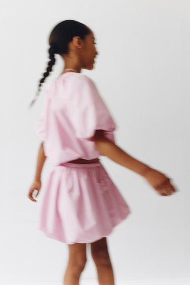 FLORAL BALLOON SKIRT - Pink by Zara