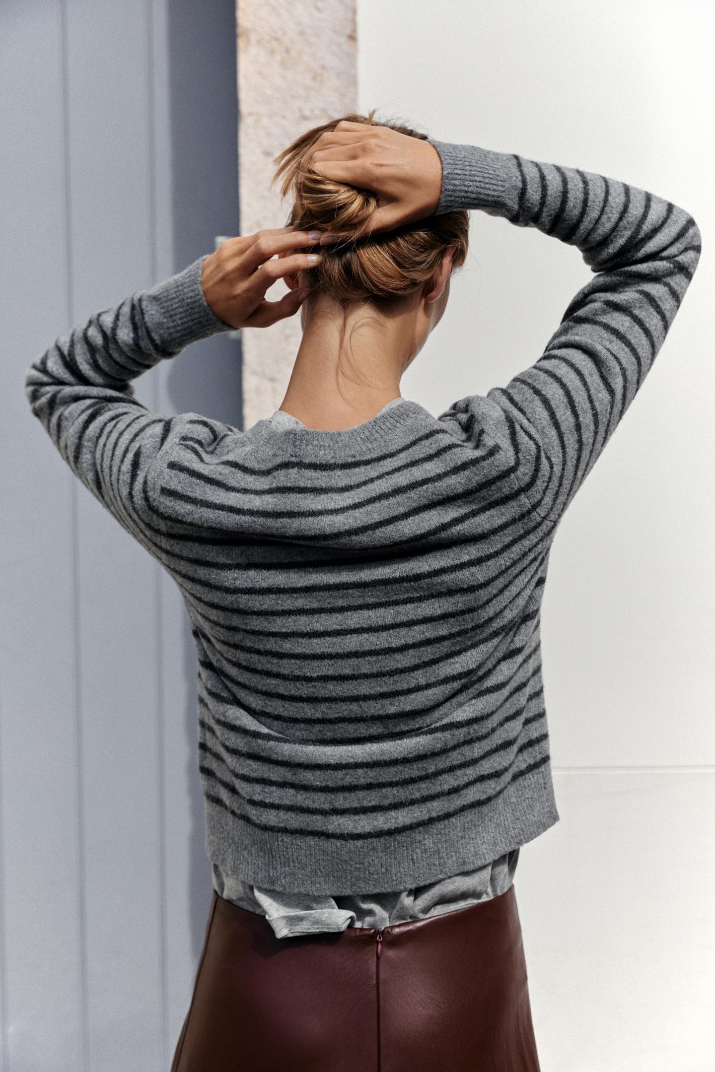Женские свитеры Zara Striped Cardingan, цвет: Полосатый — фото 5