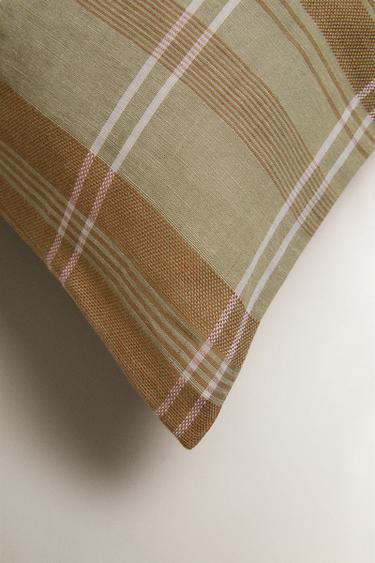 HOUSSE DE COUSSIN CARREAUX - Vert moyen de Zara - Image 1