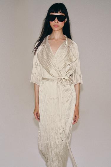 ROBE PLISSÉE AVEC CEINTURE ZW COLLECTION - Cave de Zara - Image 4