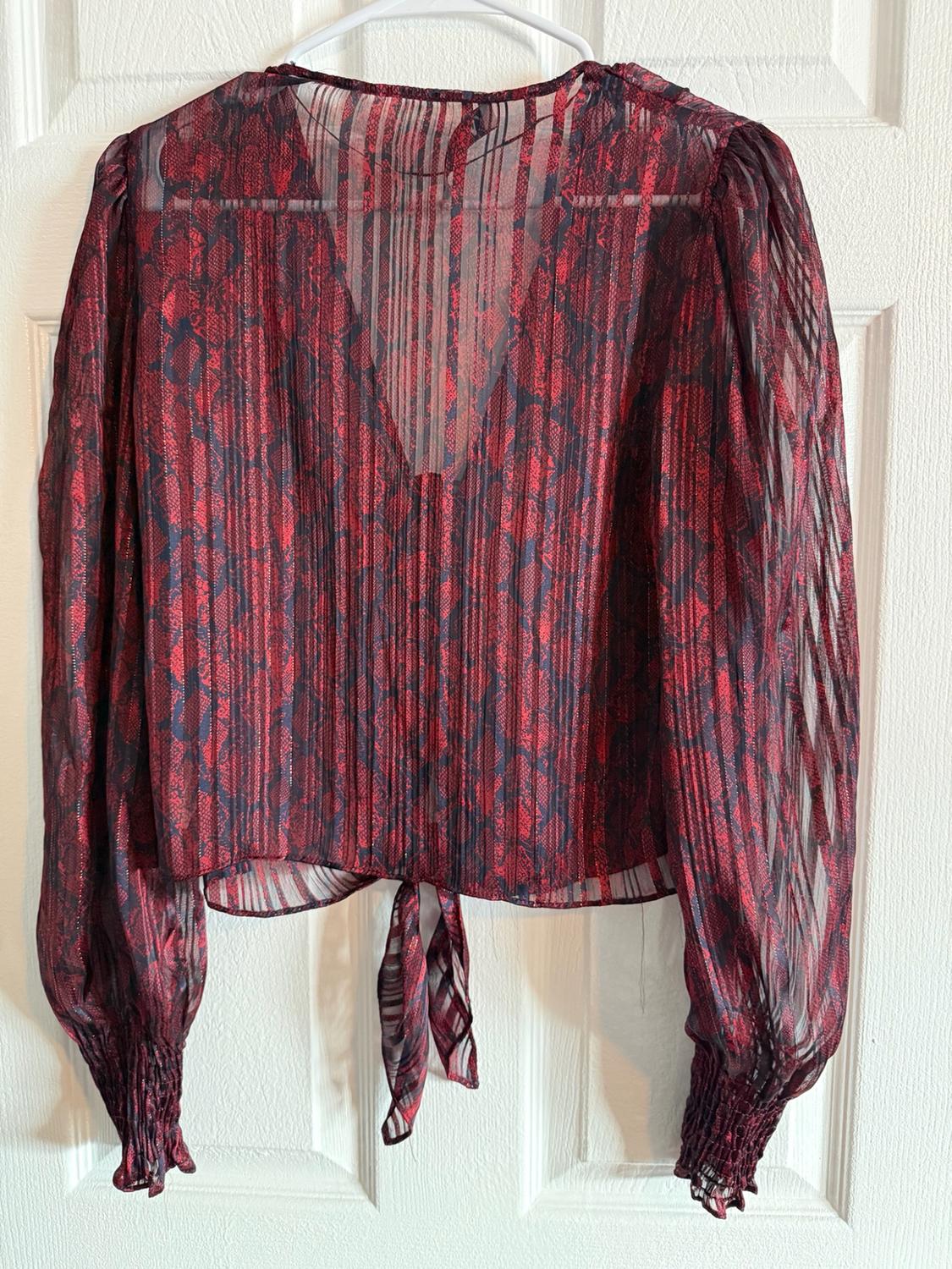 PRINTED BLOUSE WITH KNOT - Image 7