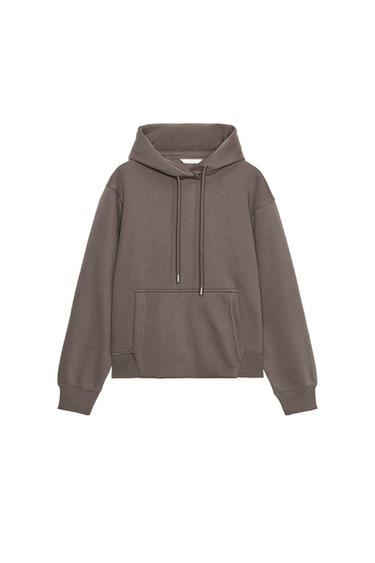 SUDADERA CAPUCHA BÁSICA - Visón de Zara