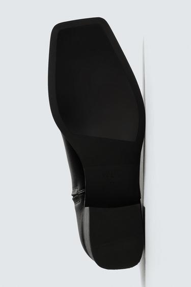 BOTTES EN CUIR À TALONS - Noir de Zara - Image 6