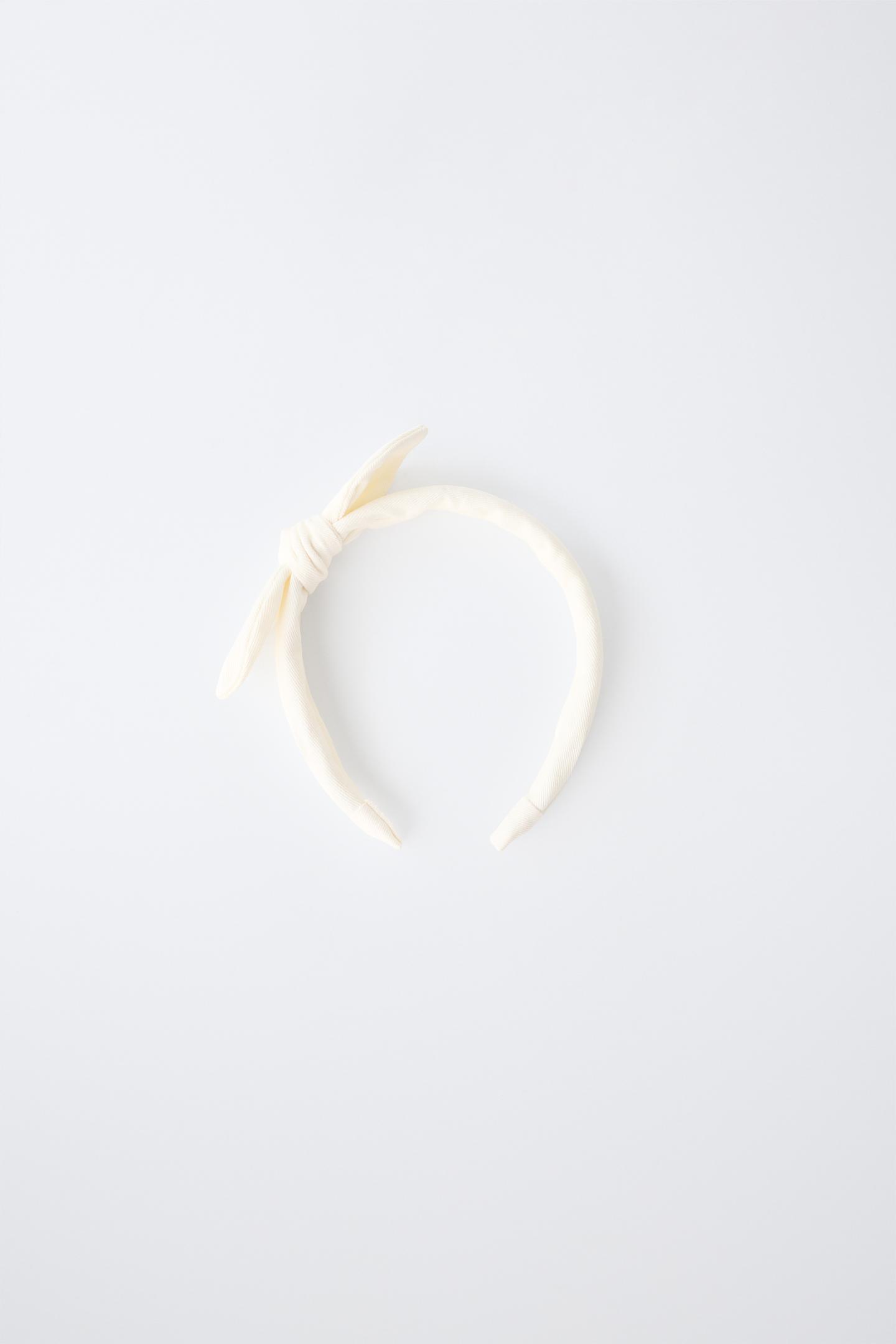 Детские аксессуары для волос Zara Textured Bow Headband, цвет: Экрю — фото 2