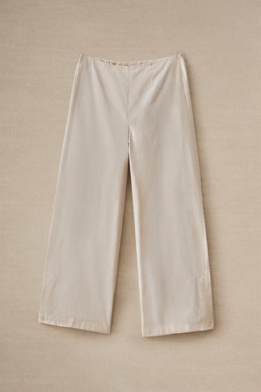 PANTALON COTON VOLUME - Écru de Zara - Image 4