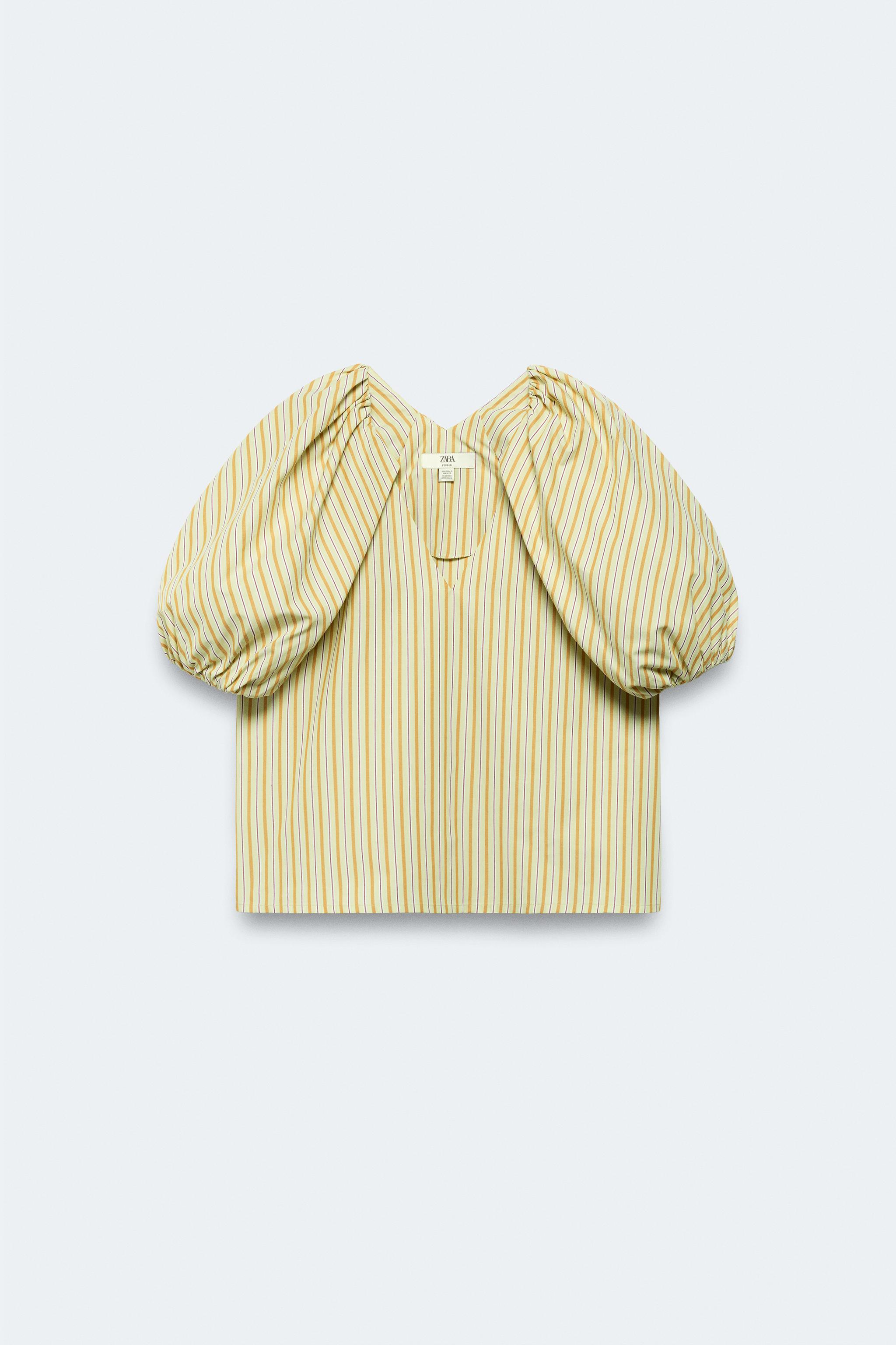 LIMITED EDITION STRIPED PUFF SLEEVE BLOUSE