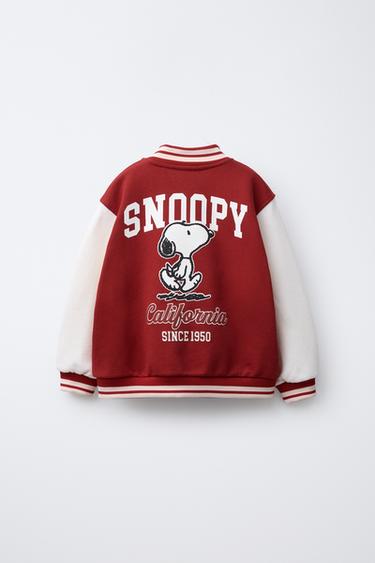 SNOOPY PEANUTS™ BOMBER JACKET - Burgundy by Zara - Image 1