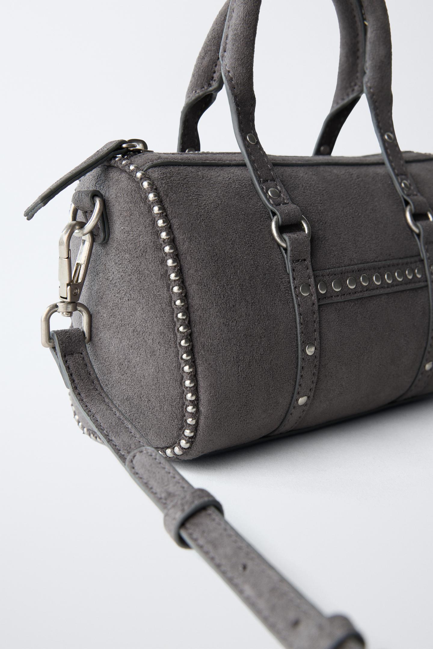 Детская сумка Zara Studded Crossbody, цвет: Серый — фото 4