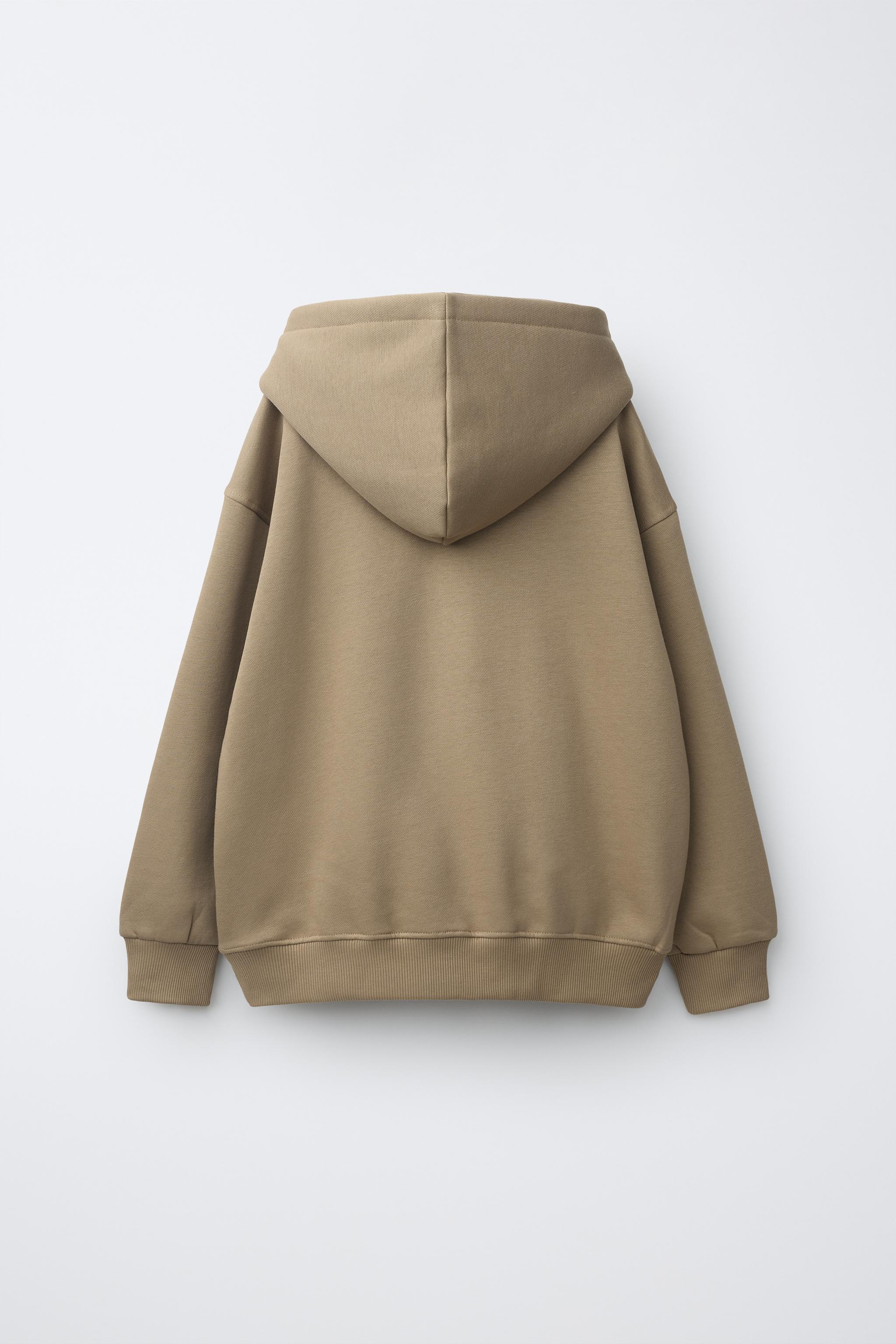 PLAIN HOODIE — Light brown