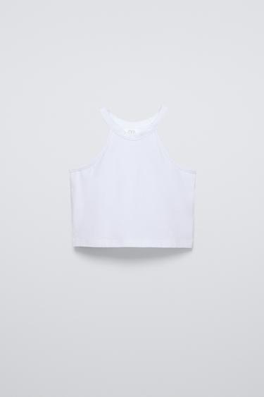 PLAIN HALTER TOP - Oyster-white by Zara - Image 0
