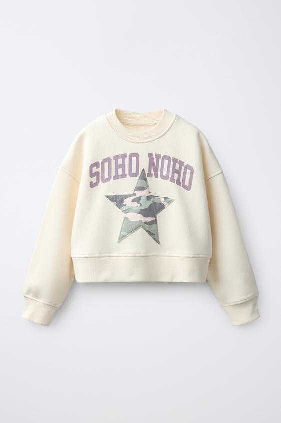 SUDADERA VARSITY PARCHE - Crudo de Zara - Imagen 0