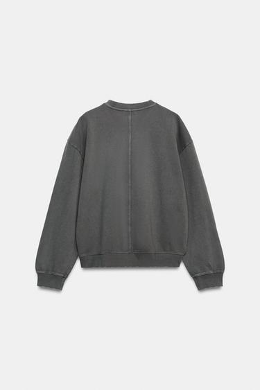 SWEAT EFFET DÉLAVÉ - Plomb de Zara - Image 5