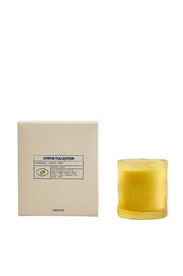 Zara (310 G) GINGER LEMON SCENTED CANDLE - Pastel yellow