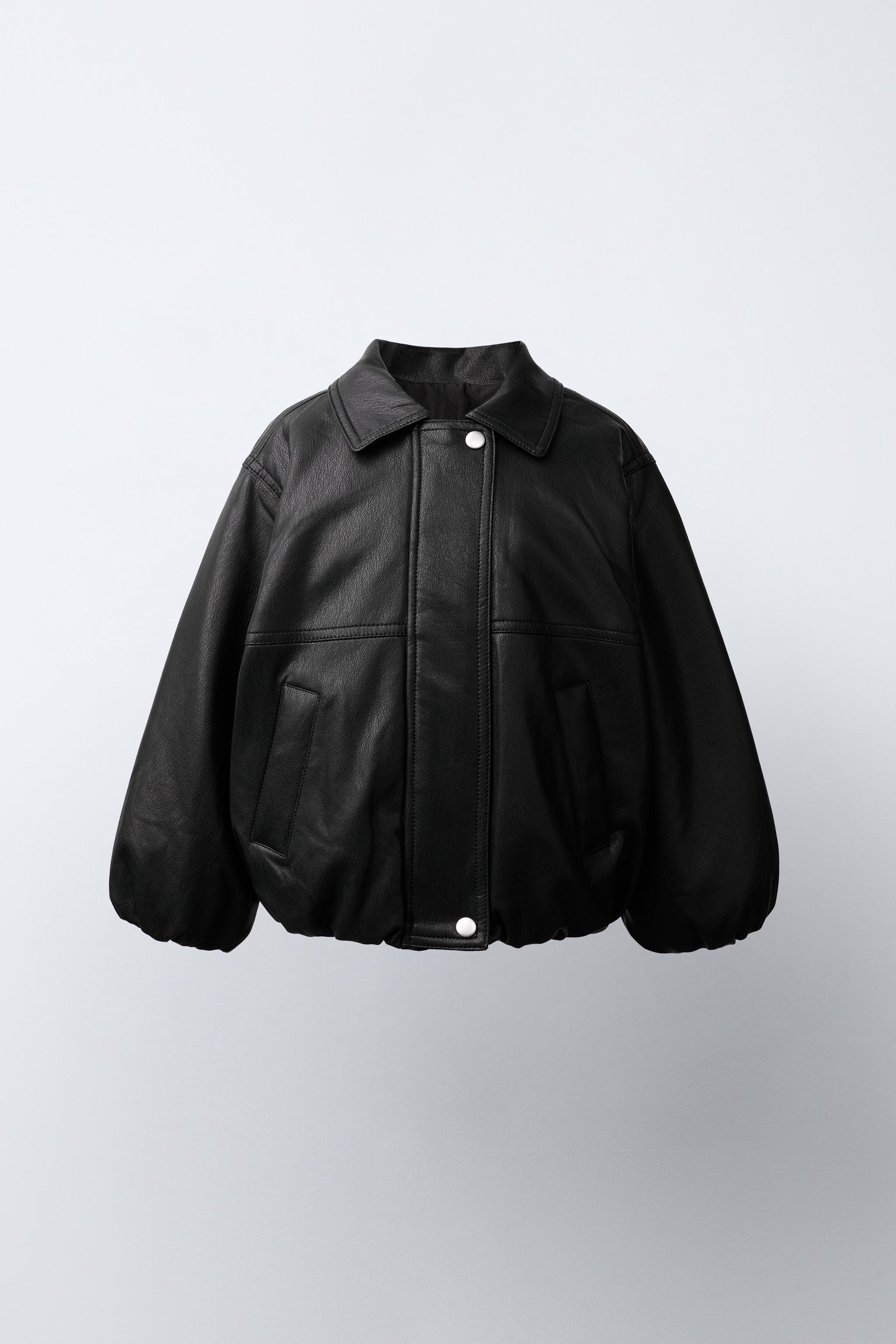 フェイクレザーボンバージャケット - ブラック | ZARA Japan / 日本