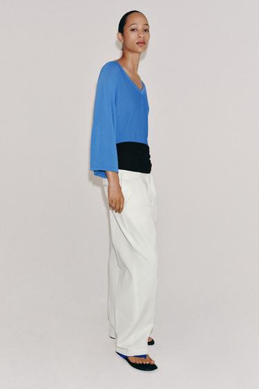 LOOSE-FIT V-NECK KNIT JUMPER - Bluish by Zara - Image 2