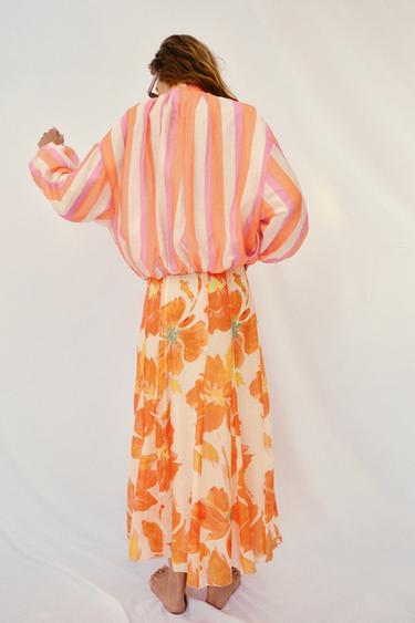 FLORAL PRINT MIDI SKIRT - Multicoloured by Zara