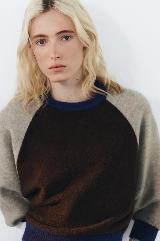 COLOUR BLOCK KNIT JUMPER - only one by Zara - Image 0