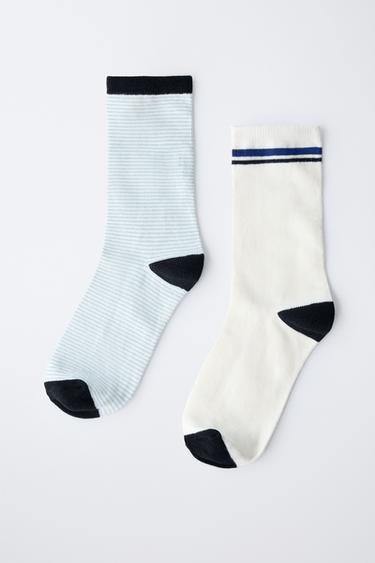 2-PACK OF LOGO AND STRIPE SOCKS - Blue by Zara - Image 2