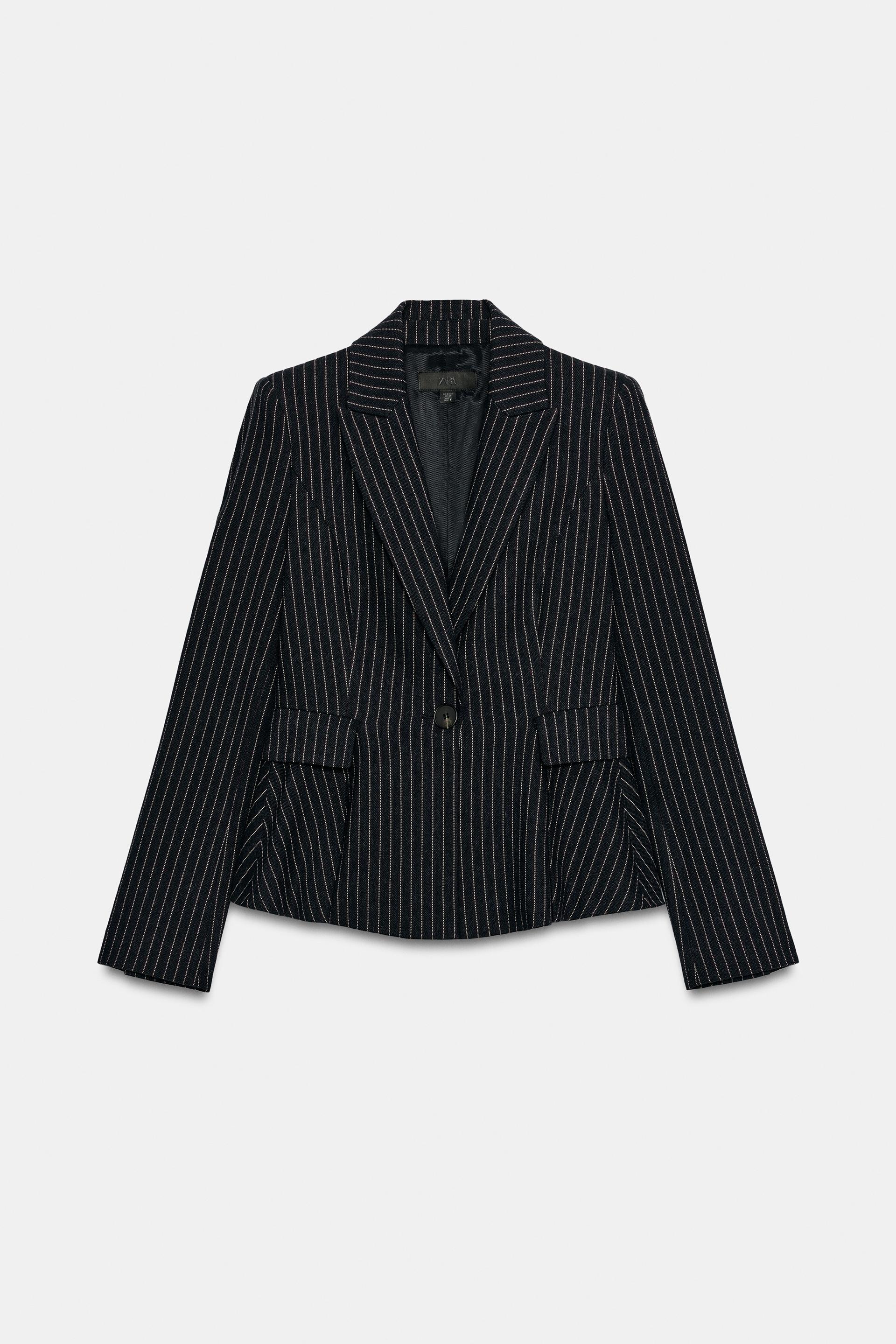 Pinstripe Peplum Blazer