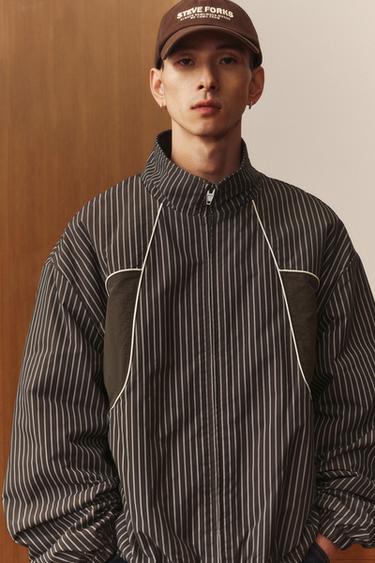 Zara 條紋方版夾克 - 棕色
