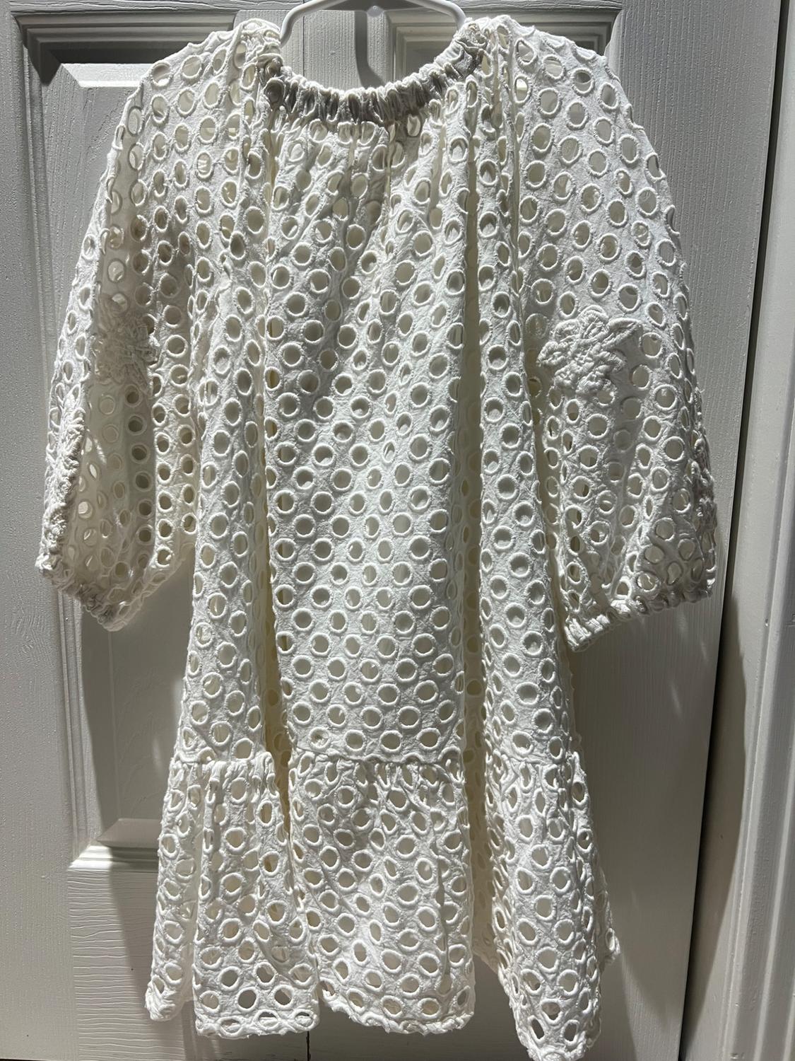 FLORAL EMBROIDERY SCHIFFLI DRESS - Image 2