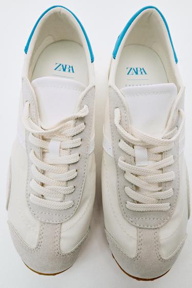 BLUCHER TRAINERS WITH HEEL DETAIL - Ecru White by Zara