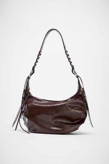BOLSO DE HOMBRO FLECOS - Rojo Burdeos de Zara