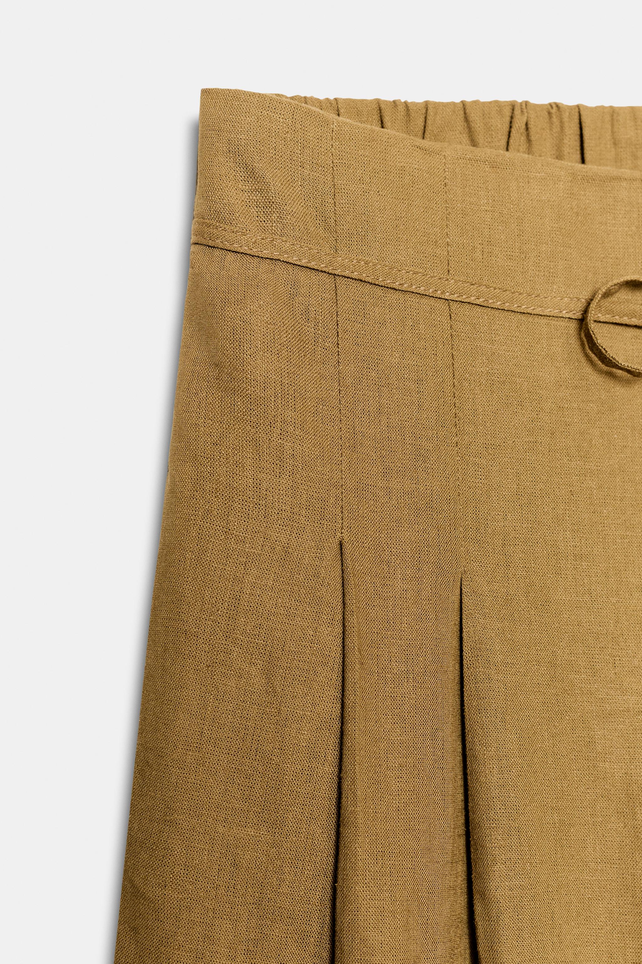 PLEATED WIDE LEG PANTS