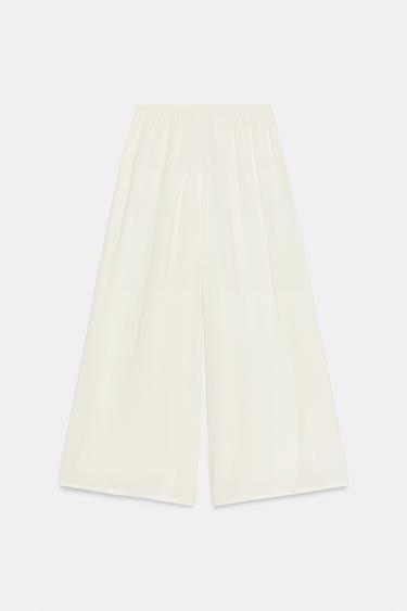 PALAZZO TROUSERS WITH DRAWSTRINGS - White by Zara - Image 5