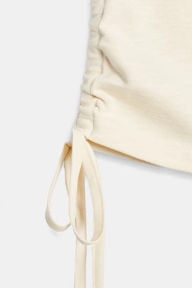 RUSTIC GATHERED T-SHIRT - Butter by Zara - Image 8