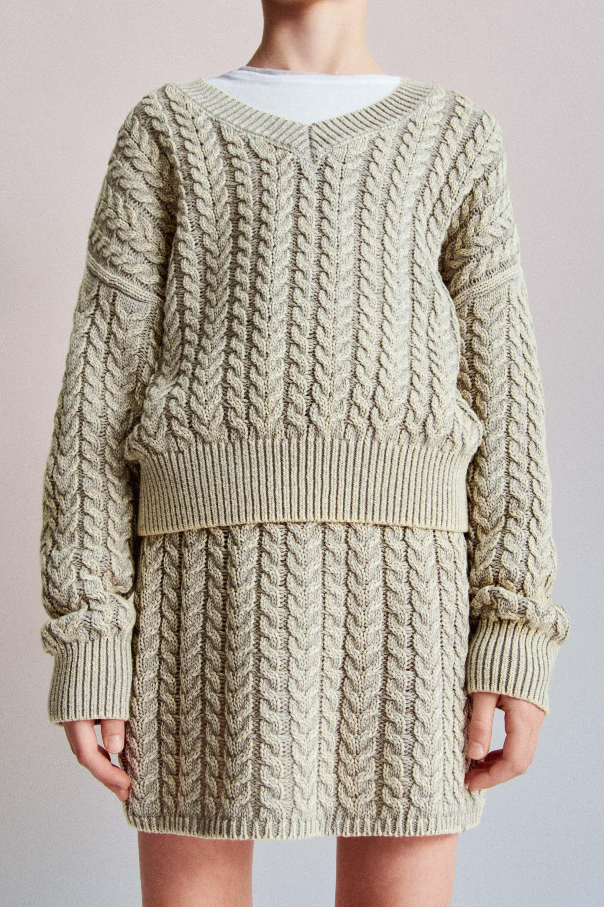 ZARA NEW WOMAN Sweater With Braided Sleeves Pink S,M,L Ref. 6873