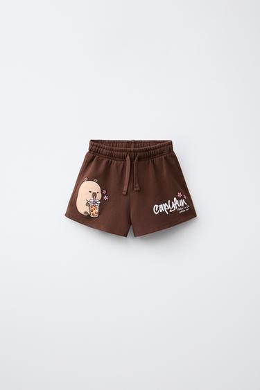 QUẦN SHORT BERMUDA HỌA TIẾT CAPIBARA CAPYFUN © - Màu nâu từ Zara - Hình ảnh 0