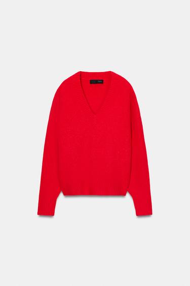 JERSEY SOFT PUNTO ESCOTE PICO - Rojo vivo de Zara