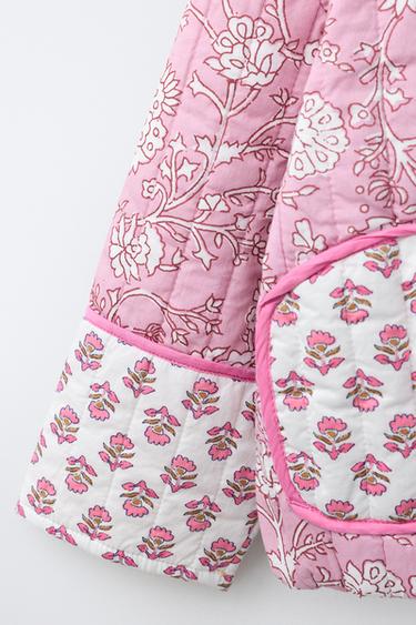 QUILTED PATCHWORK FLORAL JACKET - Pink by Zara - Image 3