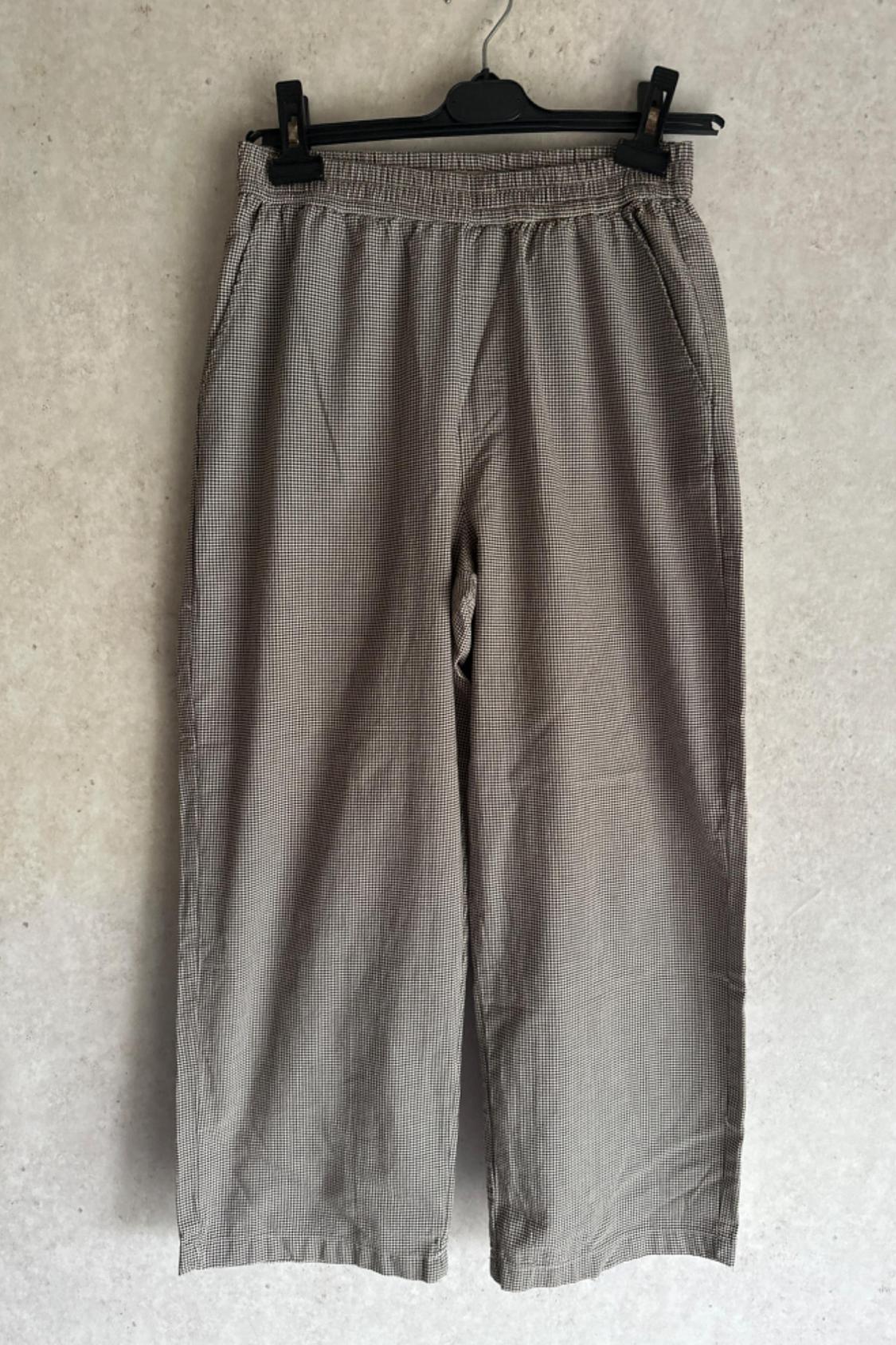 RELAXED FIT CHECKED SUIT TROUSERS