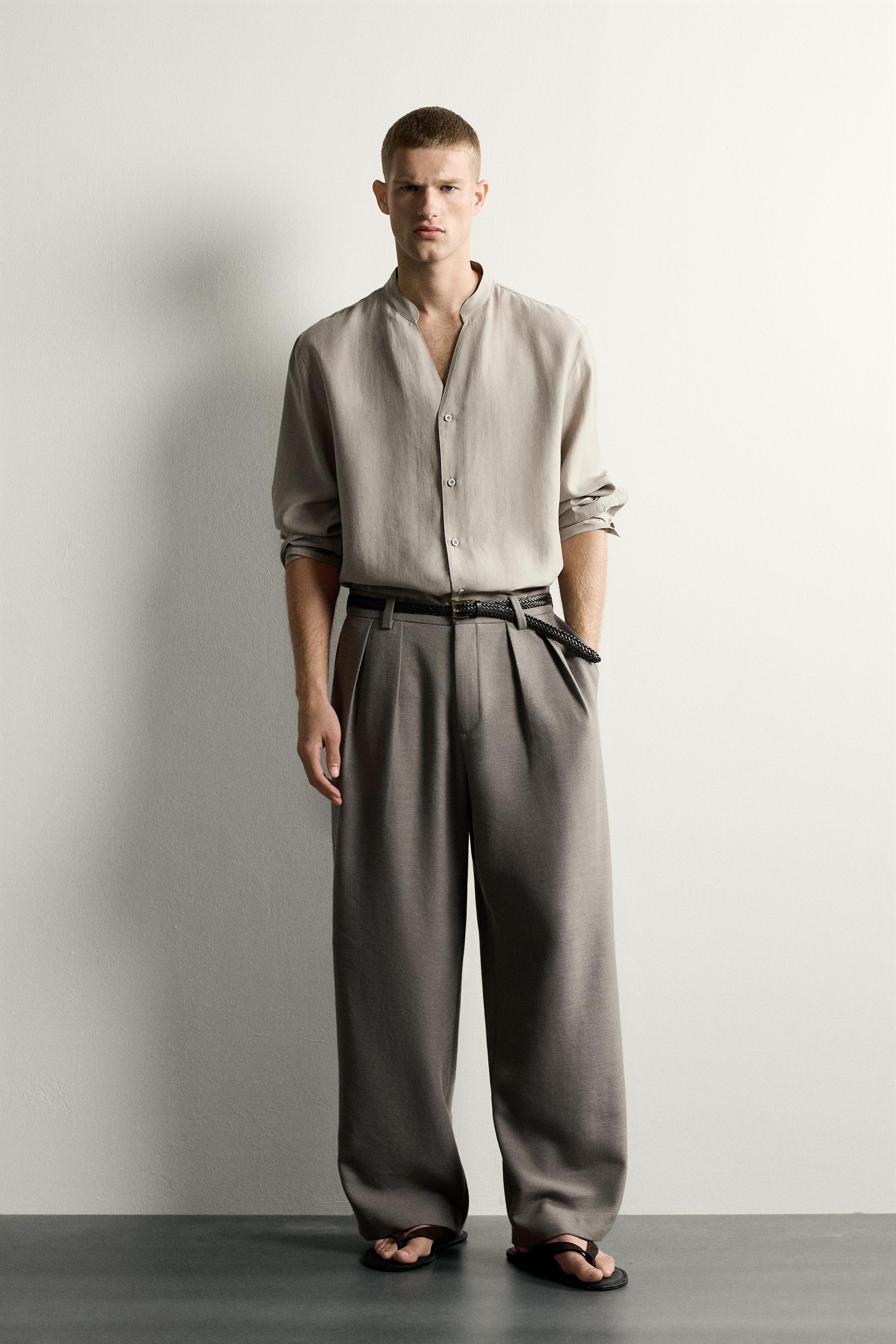 Мужские рубашки Zara RELAXED FIT JACQUARD SHIRT