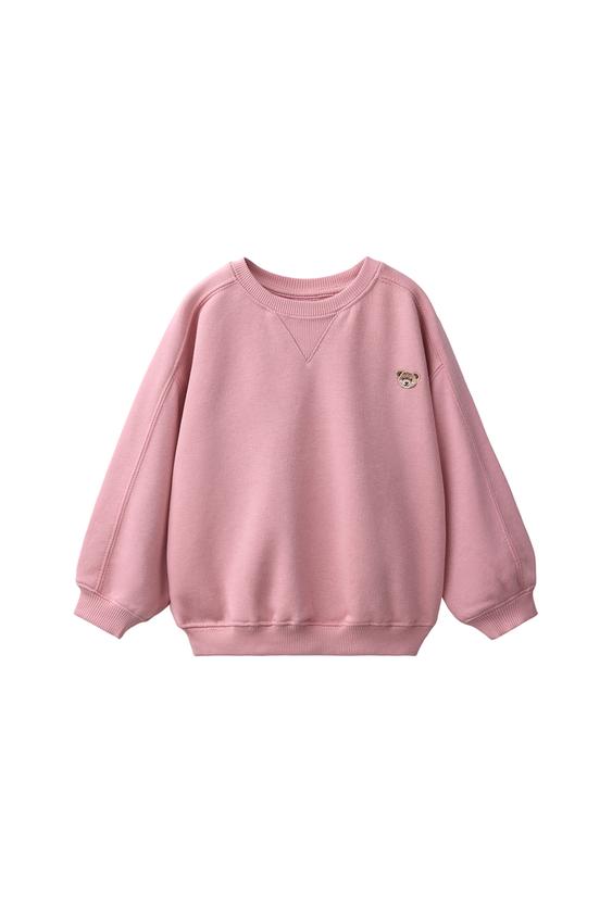 SUDADERA BORDADO OSO - Rosa pastel de Zara - Imagen 0
